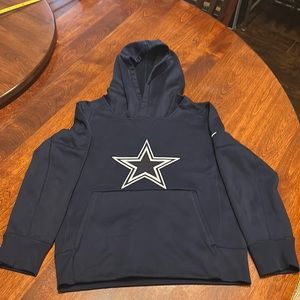 Nike Dallas Cowboys On Field blue pull over hoodie polyester youth small EUC